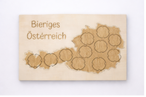 Bierkapsel-Board „Bieriges Österreich“