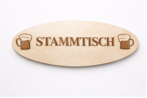 Holzschild „Stammtisch“ oval
