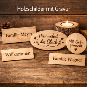 Holzschilder mit Gravur