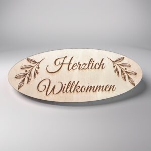 Holzschild Herzlich Willkommen