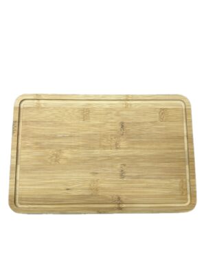 Personalisiertes Bambus Schneidebrett mit Saftrille 29x19 cm – Gravur selbst gestalten – Individuelles Geschenk aus Holz